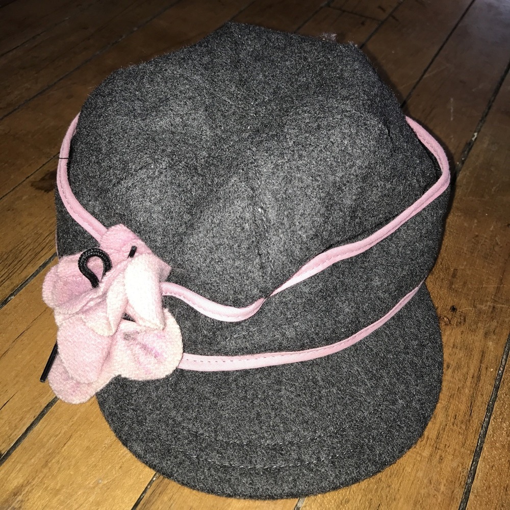 Stormy Kromer Petal Pusher Cadet Cap Hat Women's 6 7/8 Gray Pink Floral Wool